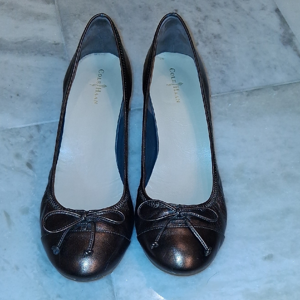 Cole Haan Women's Copper Metallic Ballet Wedge AIR TALI 9.5B